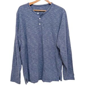 BONOBOS SHIRT, Henley Long Sleeve Blue Size XL